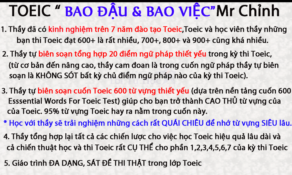 TOEIC THAY CHINH TOEIC